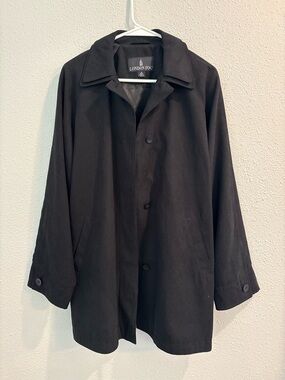London Fog Trench Coat Classic Black Womens (size M)